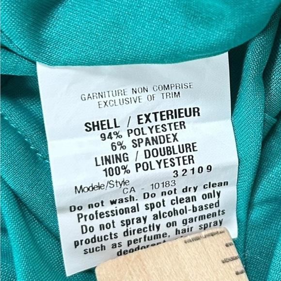 NWT Cartise Women's Embellished Bead Ombre Teal Blue Ruched Zip Mini Dress Sz 12 - Picture 6 of 6